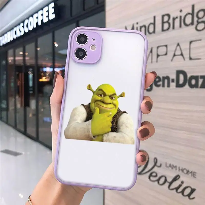 

Cute cartoon movie Shrek Phone Cases matte transparent For iphone 7 8 11 12 plus mini x xs xr pro max cover