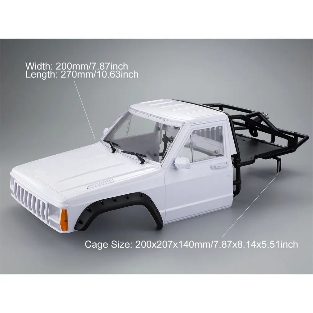 

RC Car Cherokee Body Cab & Back-Half Cage for 1/10 RC Crawler Traxxas TRX4 Axial SCX10 90046 Redcat GEN 8 Scout II