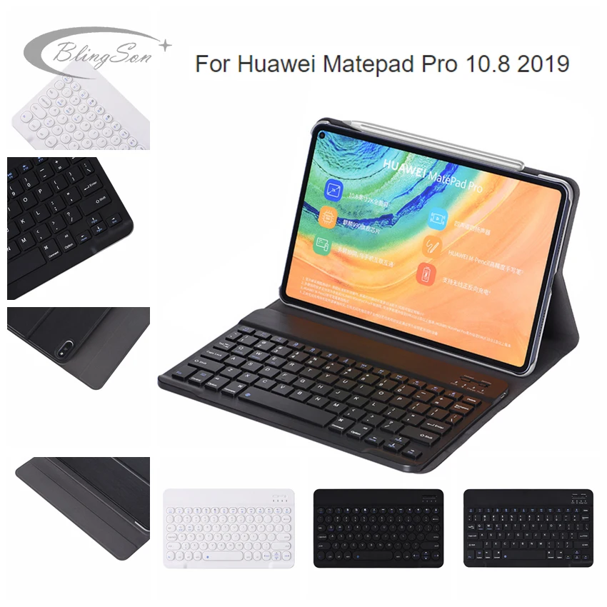 

Wireless Keyboard Case For Huawei Matepad Pro 10.8 2019 MRX-W09/W19/AL09/AL19 Tablet Leather Cover Bluetooth Keyboard Case Stand