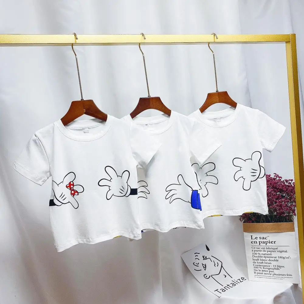 Новинка летняя детская одежда с Микки Маусом для мальчиков и девочек