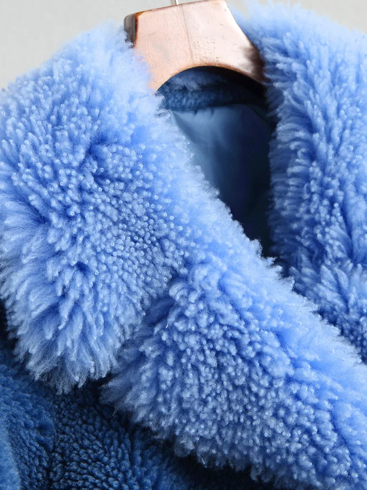 Sheep Women Shearling Jacket Real Wool Fur Coat Female 2020 New Long Winter Coats Natural Lamb Collar 18089 WYQ1877 s | Женская одежда