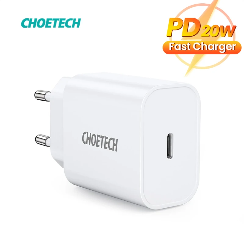 

CHOETECH PD 20 Вт Быстрая зарядка 3,0 Стандартный адаптер питания быстрое зарядное устройство для iPhone 13 12 11 Xs X 8 для Xiaomi Samsung USB Type C