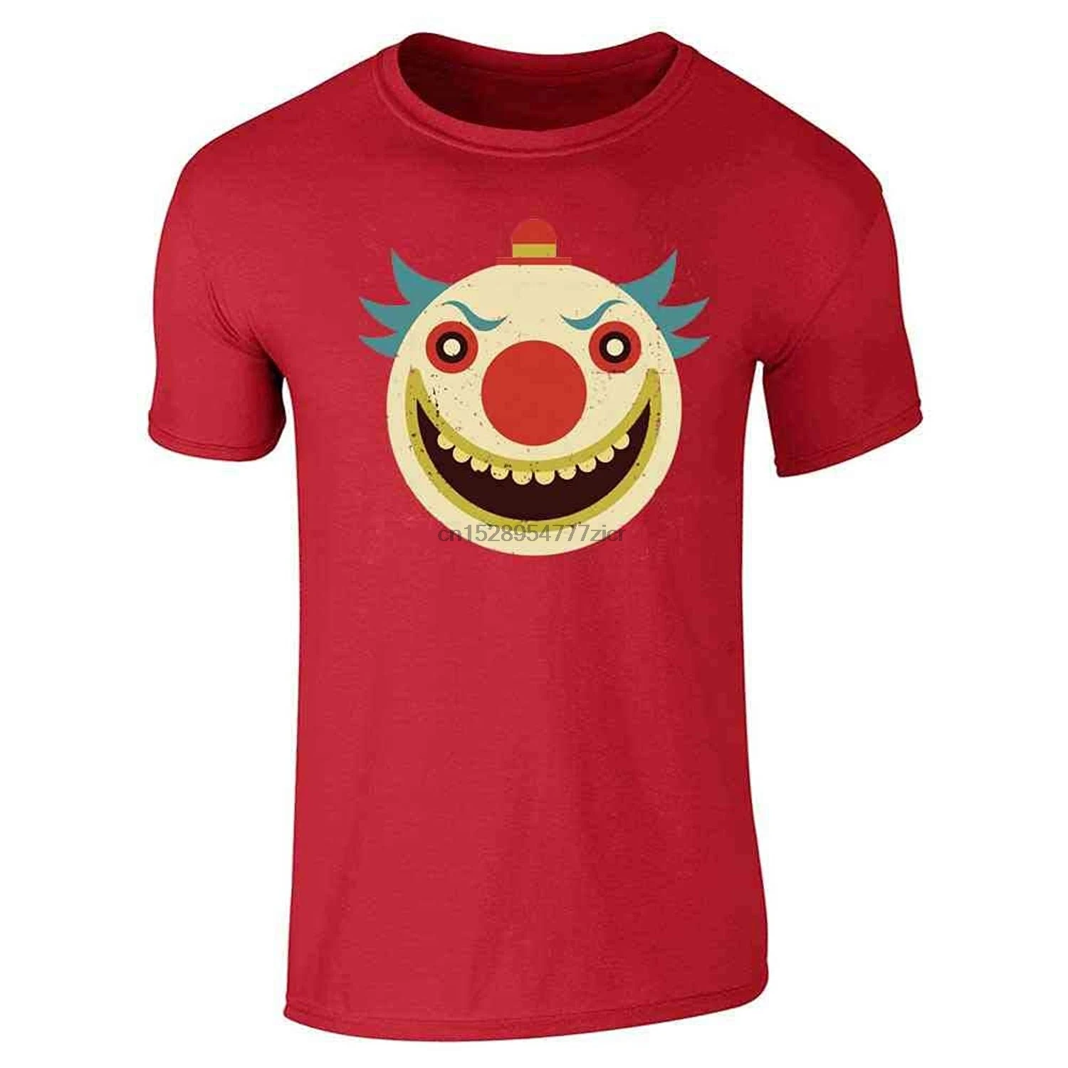 

Scary Clown Face Horror Creepy Halloween Costume Red S Graphic Tee T-Shirt for Men