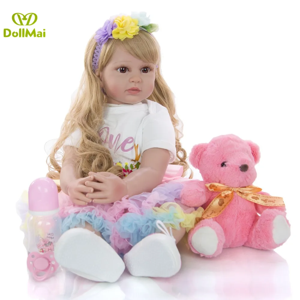 

60 см силиконовые игрушки Reborn Baby Doll для детей девочек реалистичные куклы-Младенцы Малыши принцесса Интерактивная кукла-Пупс кукла, подарок д...