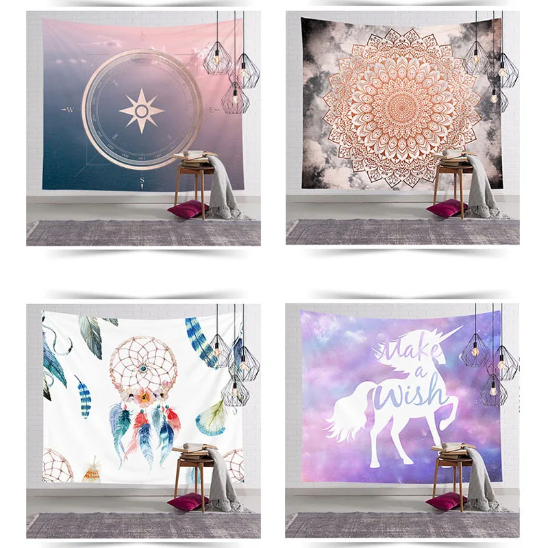 Уникальный тропический гобелен Розовый фламинго для вечеринки настенный