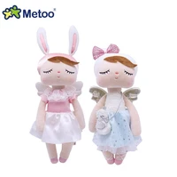 2020 metoo curly angel plushstuffed sweet rabbit cute animals for kids toys angela doll for girls birthday christmas gift dres