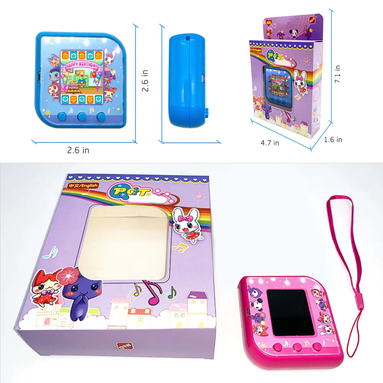 

Game Machine Electronic Pet Cartoon Pet Virtual Game Color Display Screen Kids Toy Christmas Birthday Easter Gifts Toys for Kids