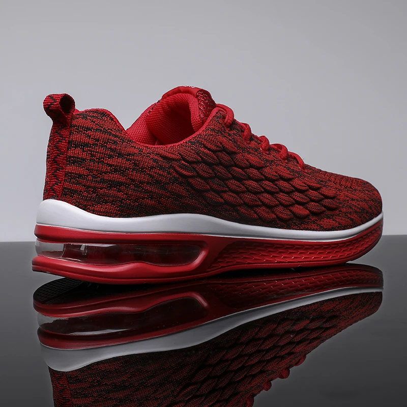 Повседневная мужская обувь модные дикие спортивные красные туфли плетеные