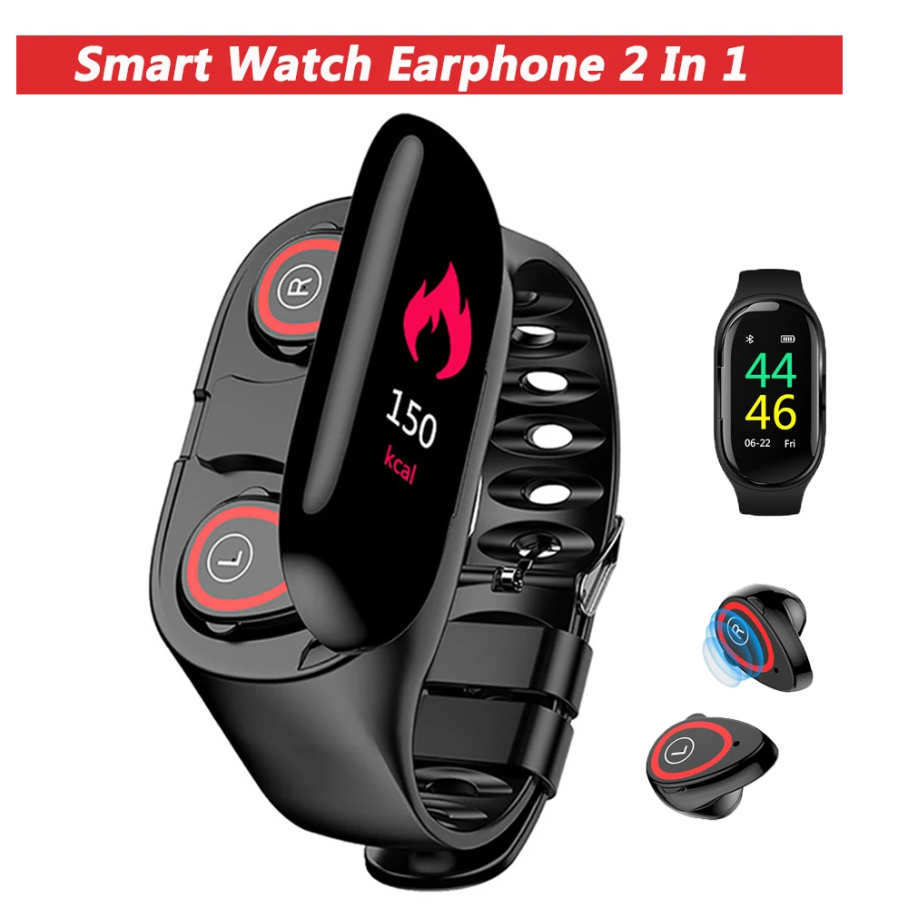 Умные часы Diggro M1 Bluetooth наушники 2 в 1 монитор для измерения кровяного давления