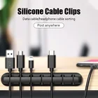Держатель для кабеля, силиконовый органайзер для кабеля, гибкий держатель для кабеля с зажимами для управления USB, держатель для мыши, клавиатуры, наушников, гарнитуры