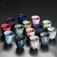 Japanese Ceramic Porcelain Tea Cup Teaware Single Large 250ml Yerba Mate Tea Cup Coffee Cup Colorful Kung Fu Tea Cup Set