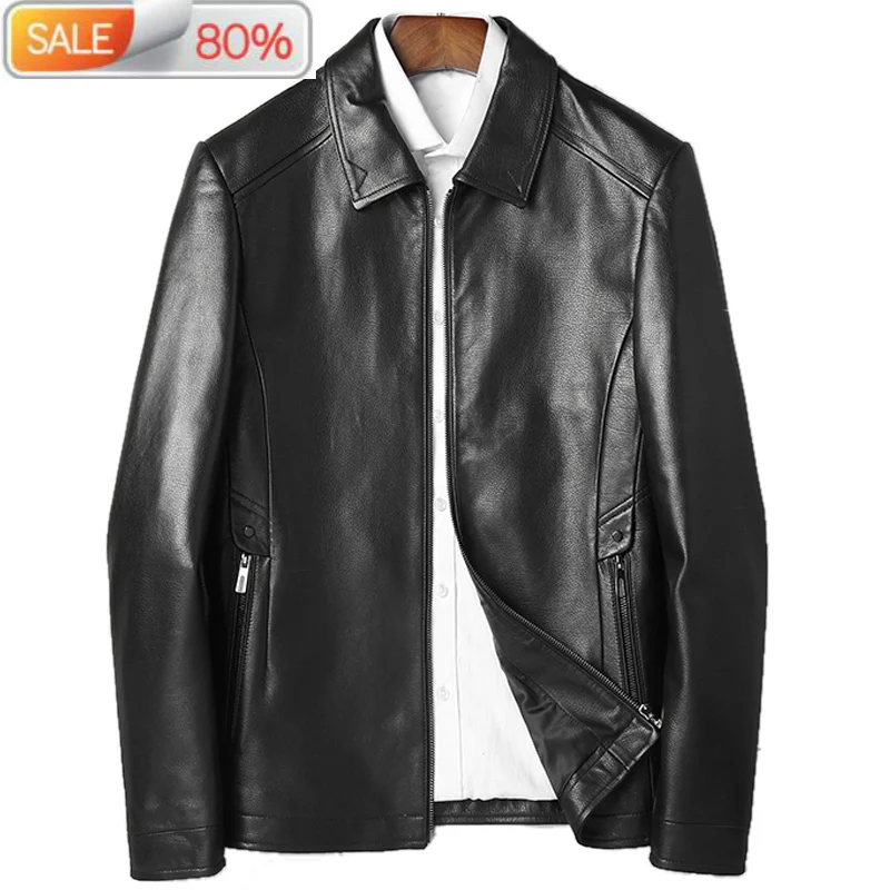 Мужская осенне зимняя куртка из натуральной овечьей кожи|Мужские кожаные куртки|