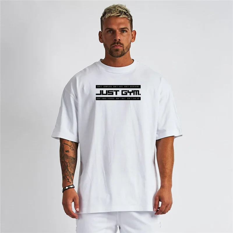 Футболка мужская свободного кроя спортивная одежда с коротким рукавом брендовая