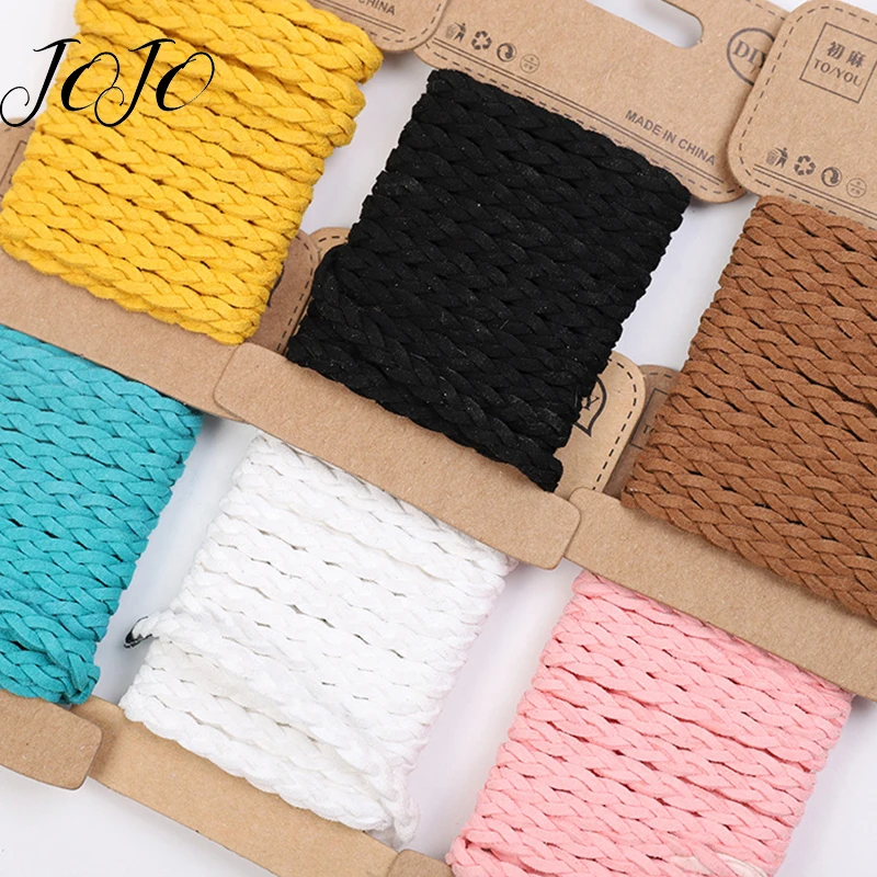 

JOJO BOWS 5mm 3y Double-faced Woven Three-strand Woven Deerskin Rope For Needlework Wrapping Materials DIY Jewelry Accessories