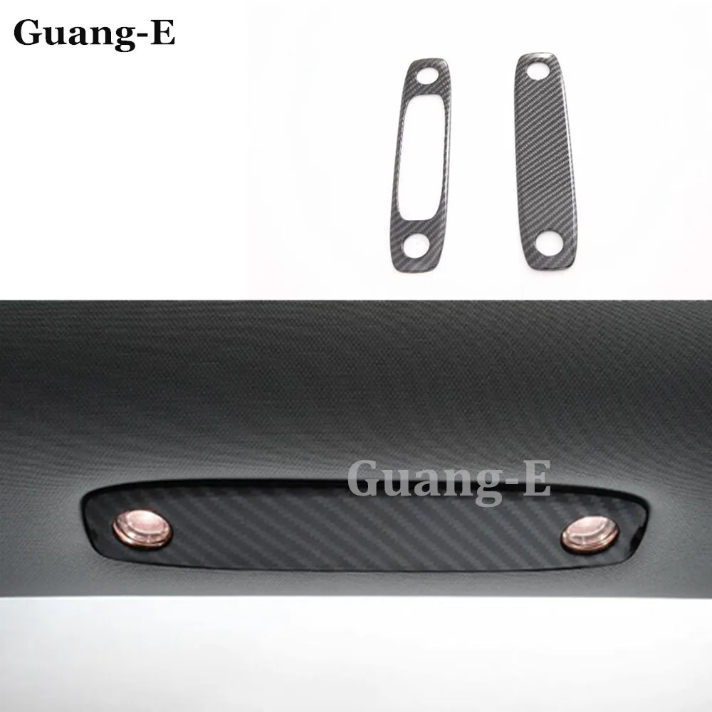 

Car Styling Stick Carbon Fiber Head Back Rear Reading Light Lamp Trim Hoods 2pcs For Tesla Model 3 Model3 2018 2019 2020 2021