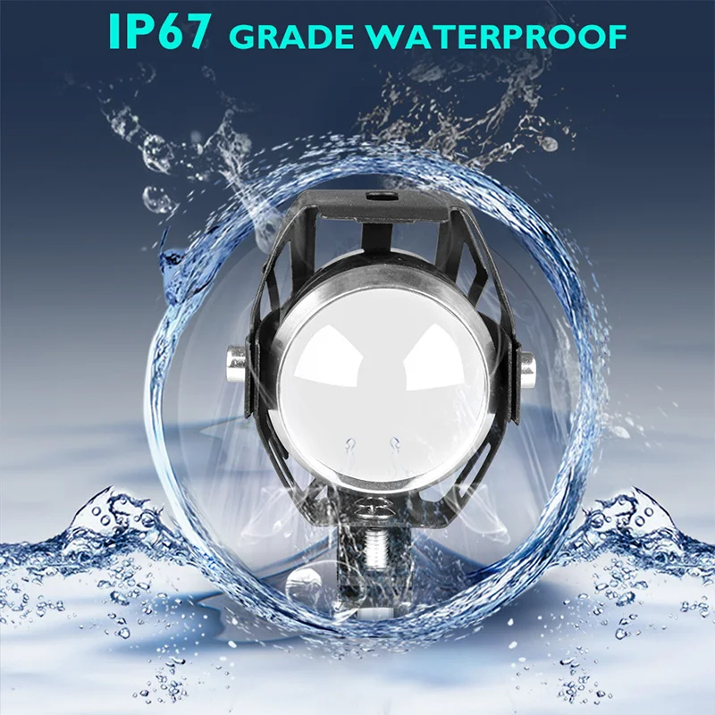 

Hot style 2PCS White motorcycle headlights auxiliary lamp U5 led motorbike spotlight accessories 12V moto DRL spot head lights