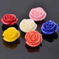 5pcs mixed big flower shape 25mm artificial coral loose spacer beads wholesale lot for diy crafts jewelry making findings