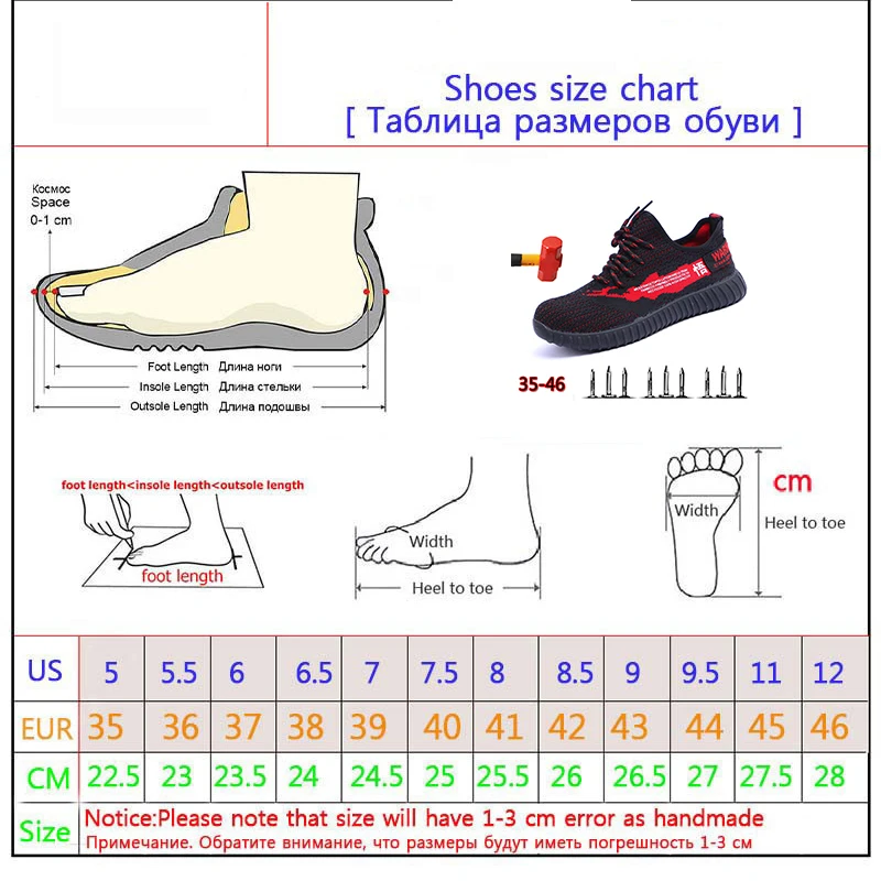 

Dropshipping Men And Women Steel Toe Air Safety Boots Indestructible Ryder Shoes Puncture-Proof Work Sneakers Breathable Shoes