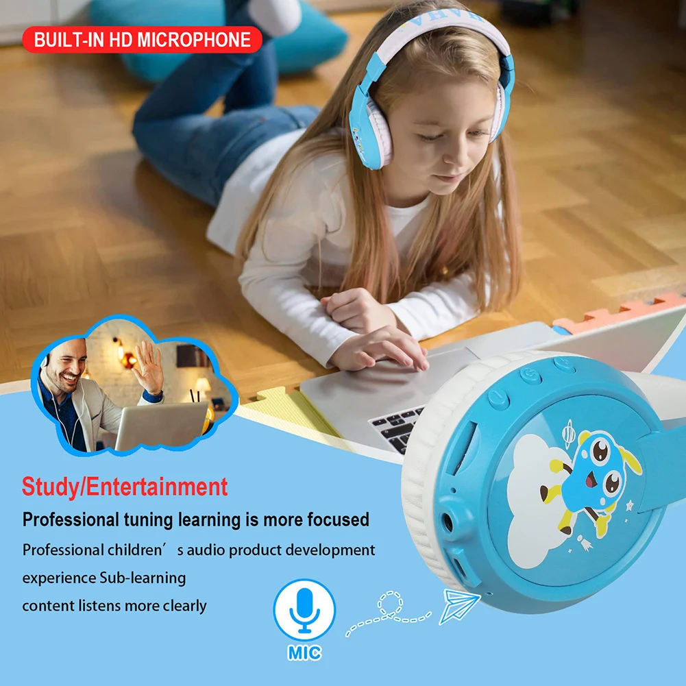 

VT02 Rechargeable Music Portable Earphone Wireless Bluetooth Kids Headphones Adjustable Headband for Computer