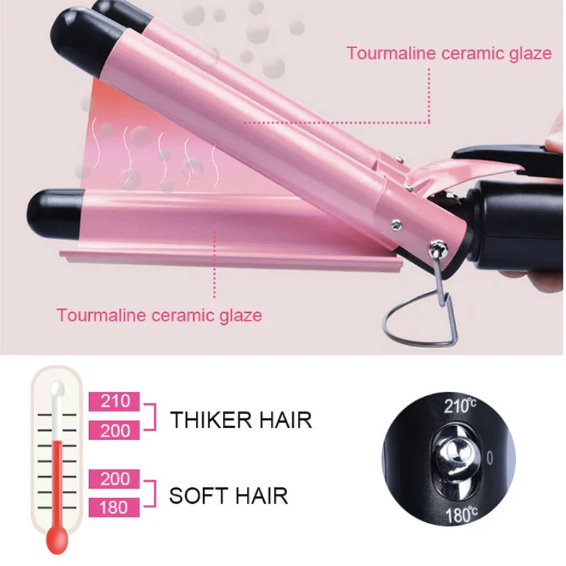 

3 Barrels Hair Curling Iron Automatic Perm Splint Ceramic Hair Curler Professional Hair Waver Styling Tools Hair Styler Wand