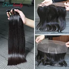 Прямые человеческие бразильские необработанные волосы OneCut, Rosabeauty, 8-30 дюймов, 3 пряди с фронтальной