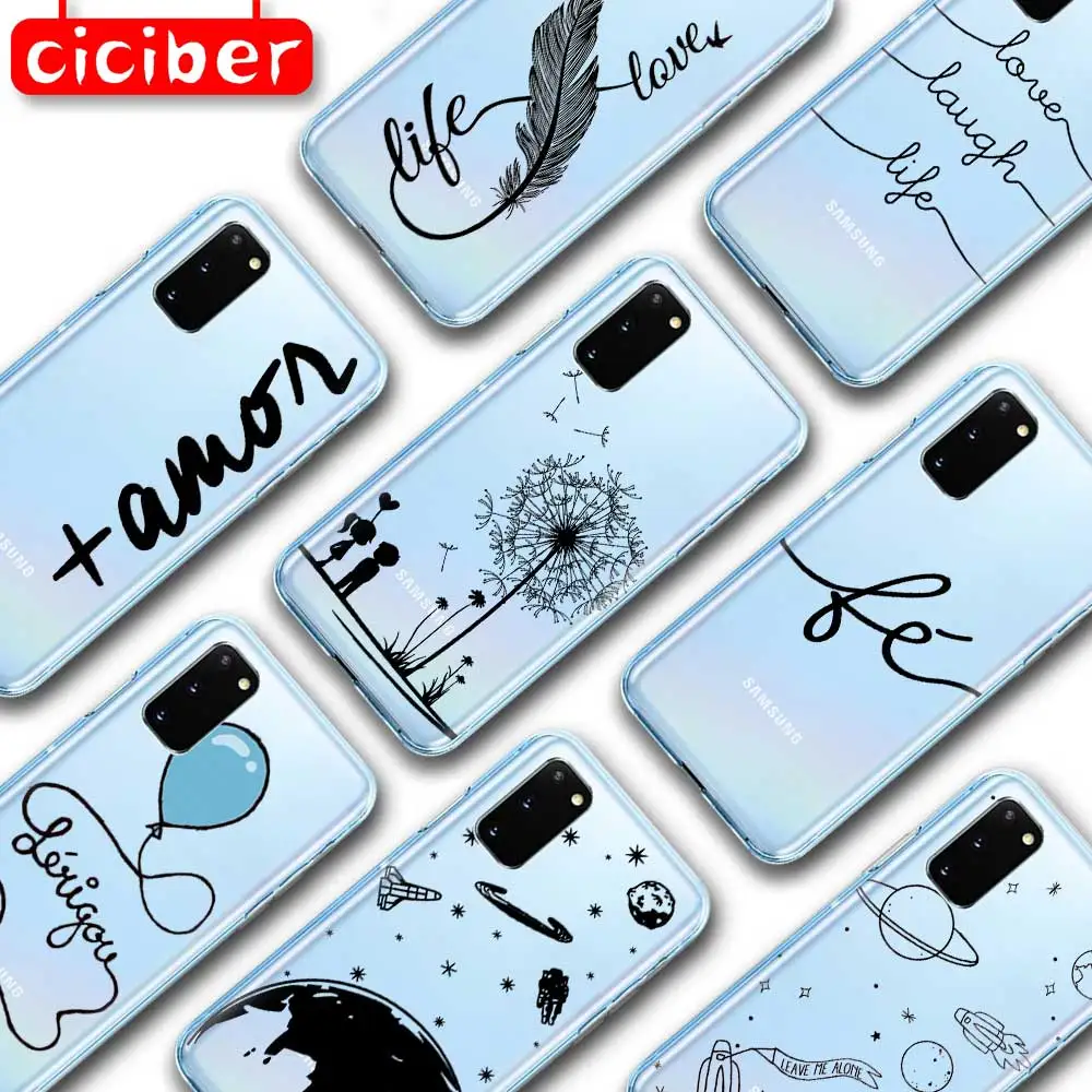 Мягкий ТПУ чехол с забавным текстом и перьями для Samsung Galaxy S21 S10 S9 S10e S20 S8 Plus Ultra A50 A51