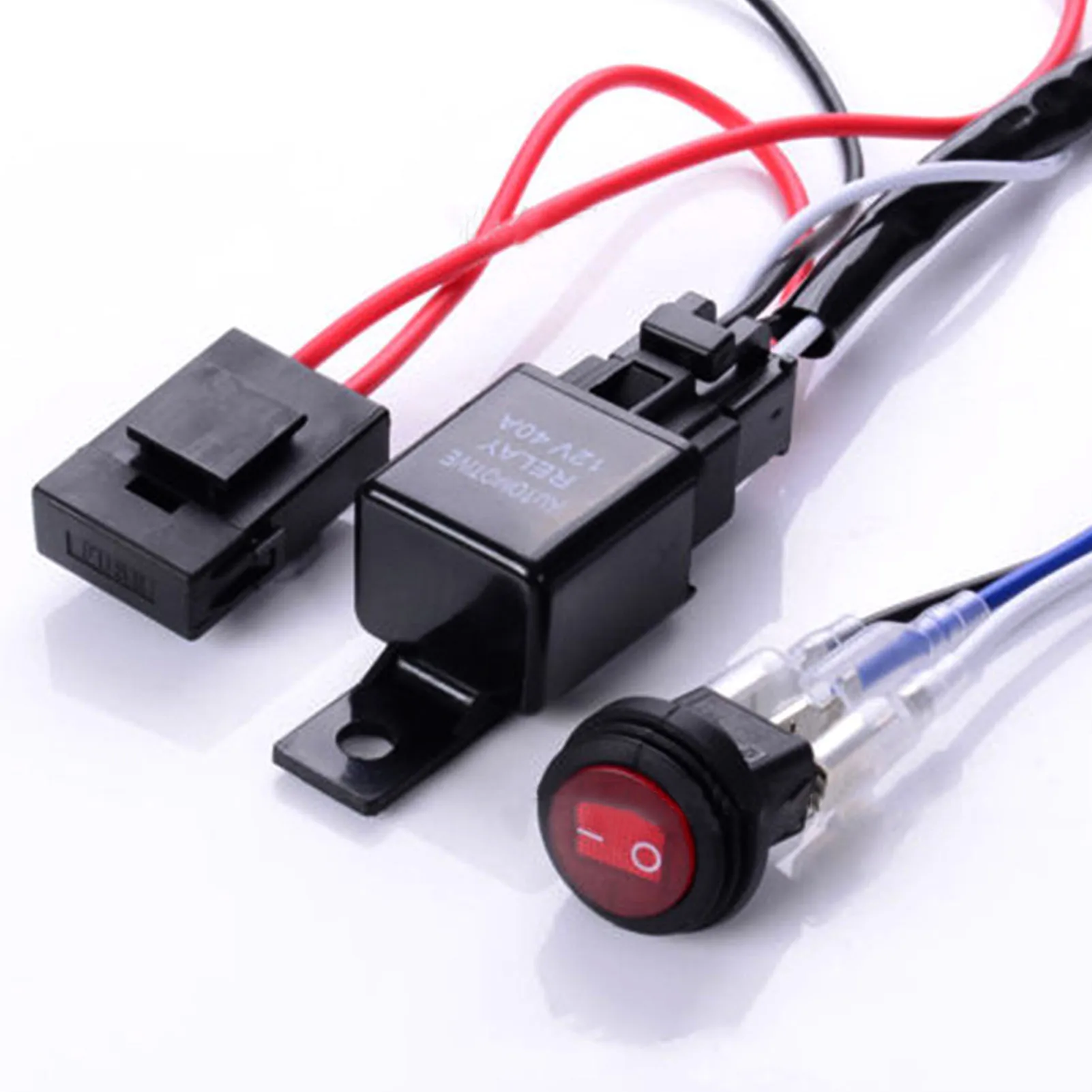 

3M 300W 12V 40A Wiring Harness With On/Off Switch Kit For Car LED HID Halogen Driving Fog Light Lamp Waterproof Wiring Harness