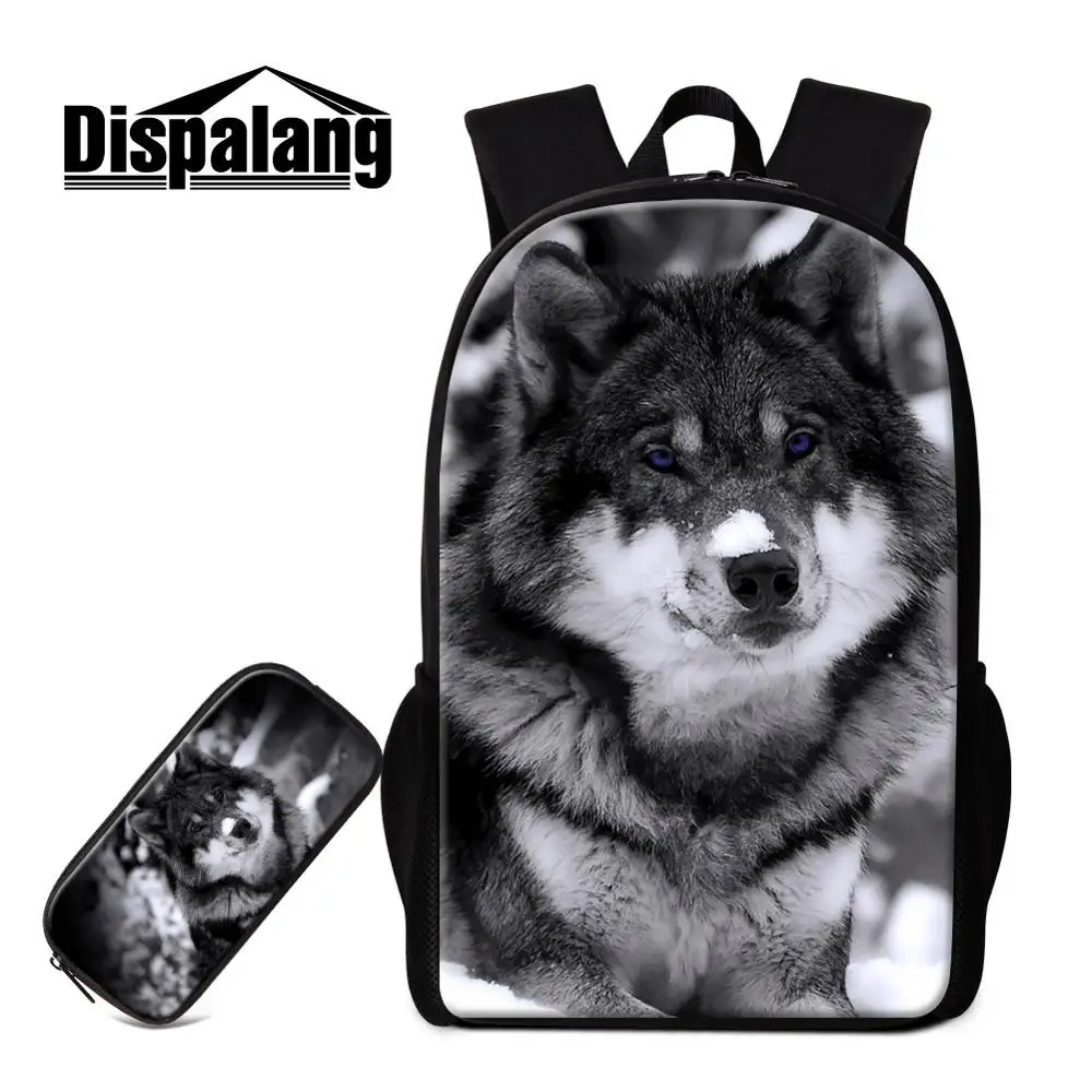 Школьные ранцы Dispalang с принтом животных зоопарк волк лисой лошадью рюкзак на