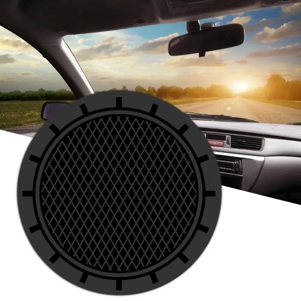 

2Pcs Universal Multifunction Cup Mat Non-slip Shockproof PVC Creative Drink Coasters for Vehicle Interior Accessories