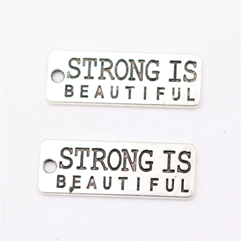 Стройный значит красивый кулоны с надписью, сильный красивый, сильный Шарм, сильная девушка Сильные женщины, вы сильный подарок для упражнений 15 шт