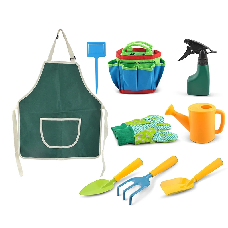 9Pcs Kids Gardening Tool Sets Children Garden Digging Sand Playing Kit STEM Educational Toys For 3-7 Year Olds |