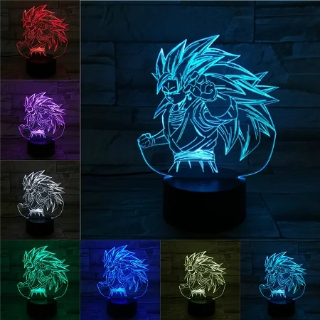 C VCity 3D ночник Dragon Ball серии Goku мультфильм рисунок Touch беспроводной USB лампа атмосферное освещение домашний магазин стол современный декор - Испускаемый цвет: C