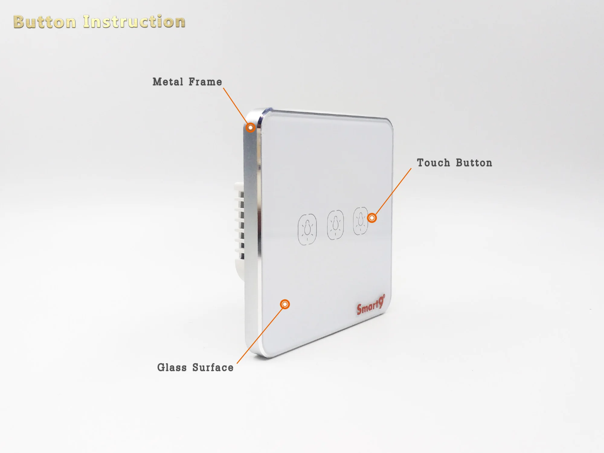 Smart9 ZigBee Wall Switch No Neutral Working with TuYa ZigBee Hub, Touch Button With Smart Life App Control, Powered by TuYa