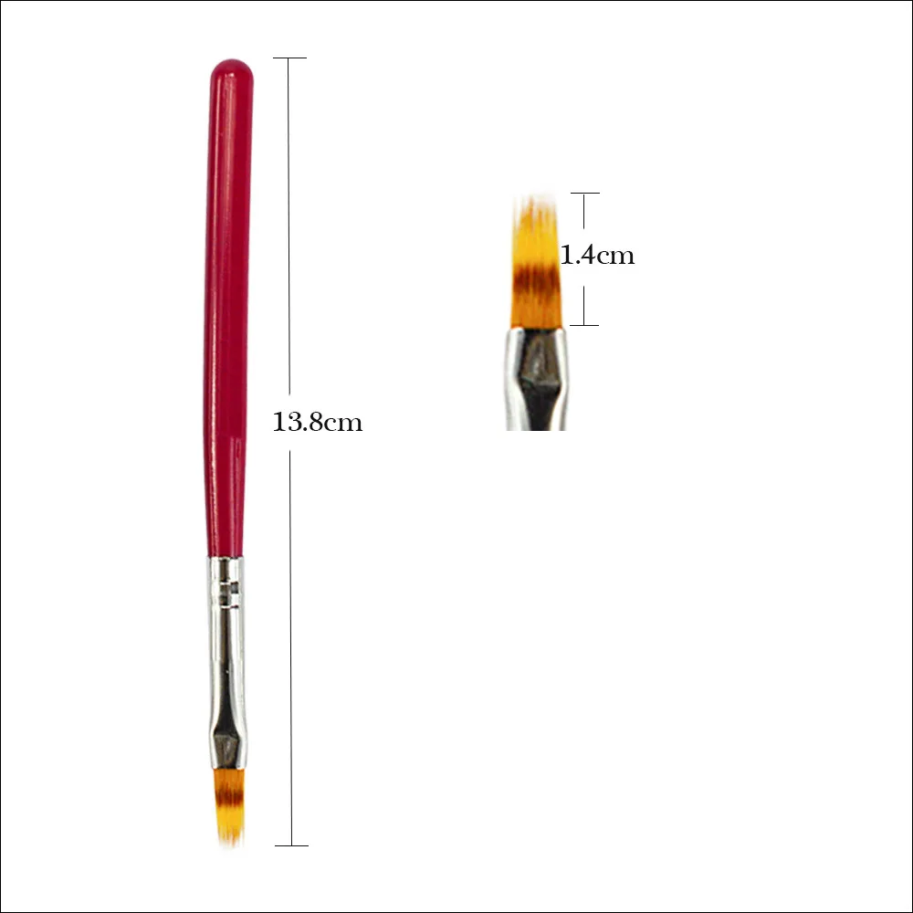 

1pcs Nail Brush Pen UV Gel Gradient Bloom Nail Art Painting With Wood Handle Nylon Hair Black White Red Draw Manicure Nail Tool