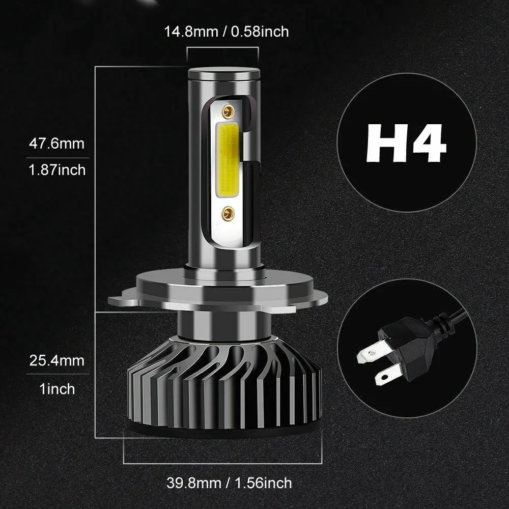 2x H4 LED Light Bulb Replacement Headlight High Low Beam 6000K Power | Автомобили и мотоциклы