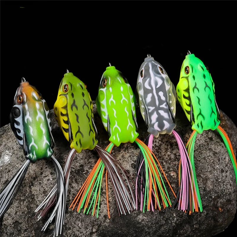 

1Pc 55mm 12g Top Water Ray Frog Shape Crank Wobblers For Fly Fishing Soft Tube Bait Japan Plastic