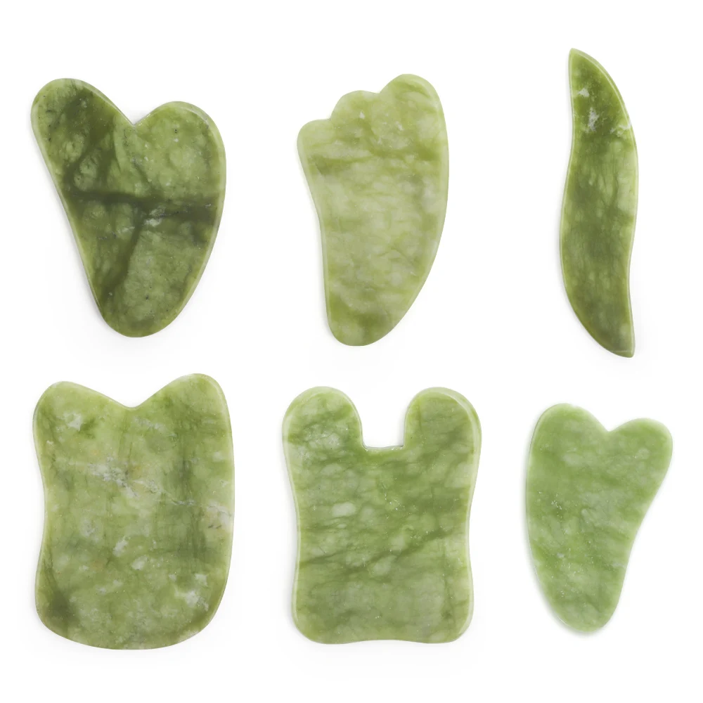 

3/5pcs Natural Jade Gua Sha Stone Board Massage Xiuyu Guasha Plate Jade Face Massager Scrapers Tools for Face Neck Back Body