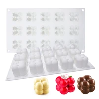 15 cavitys candles aromatherapy silicone mould rubiks cube mousse cake mould 3d chocolate hand made soap candles mold tool