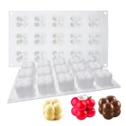 15 Cavitys ароматерапия из свечей силиконовая форма Кубик Рубика форма для торта, Мусса 3D шоколадный инструмент ручной работы