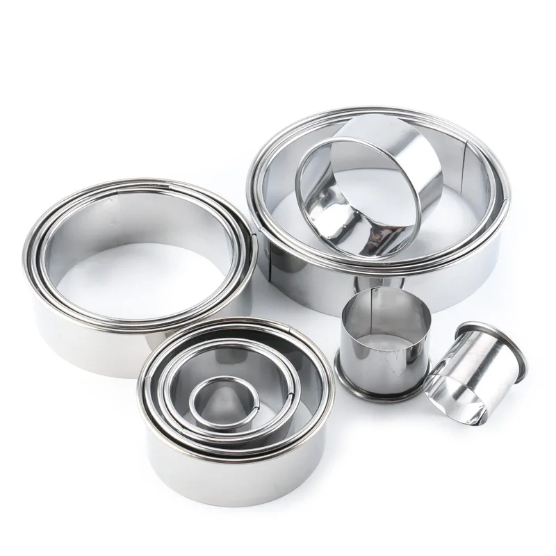 14 шт. круглая искусственная нержавеющая сталь резак для печенья пончиков кольцо