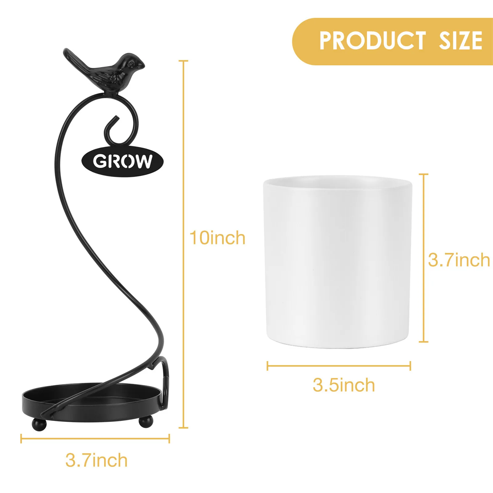 Подставка для растений черный металлический современный держатель цветов с