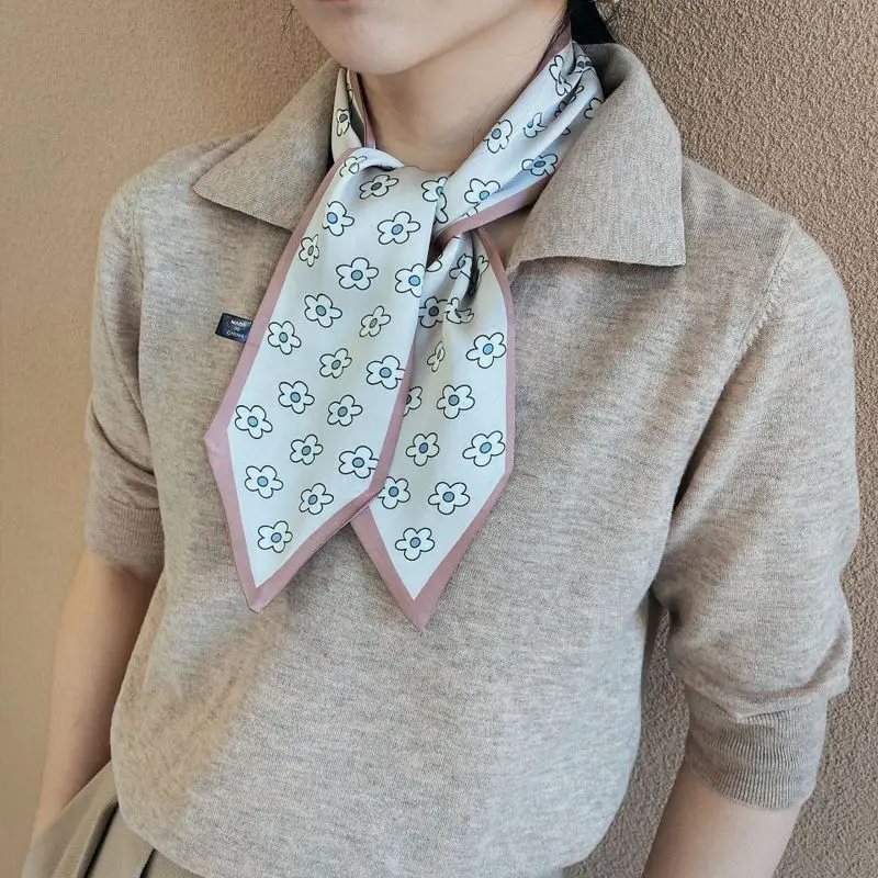 New Fashion Kerchief Small Silk Neck Scarf For Women Print Hijab 2020 Scarfs Female Shawls And Wraps Scarves Bandana Foulard |
