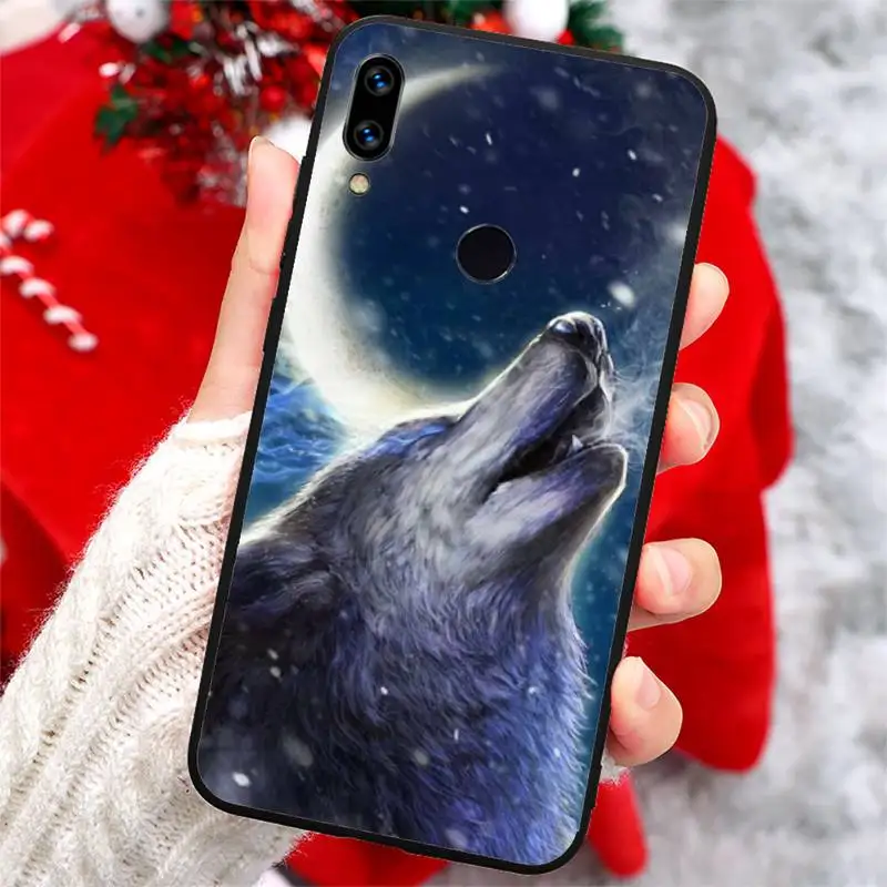

Moon roaring wolf horror animal Phone Case For Xiaomi Redmi note 7 8 9 t k30 max3 9 s 10 pro lite