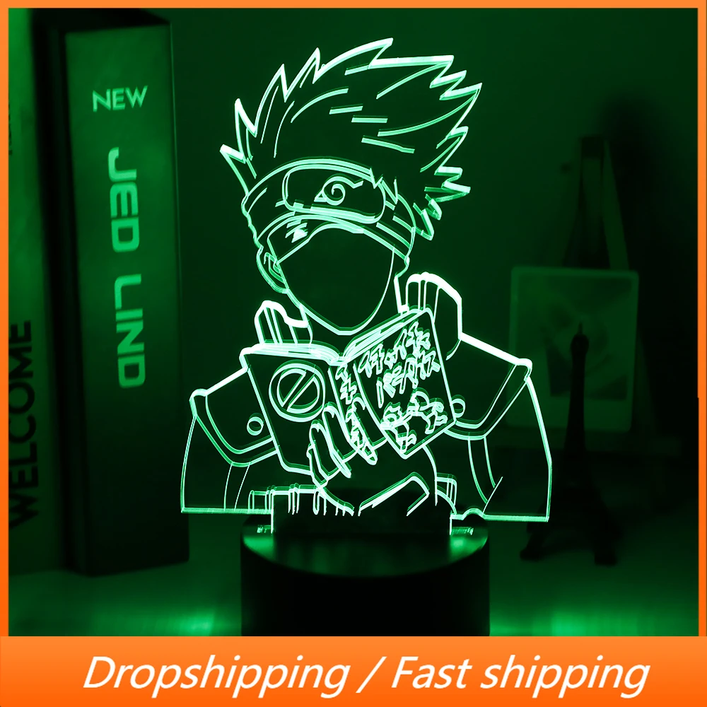 СВЕТОДИОДНЫЙ 3d ночник японский аниме персонаж Наруто Какаши Хатаке Icha парадаису