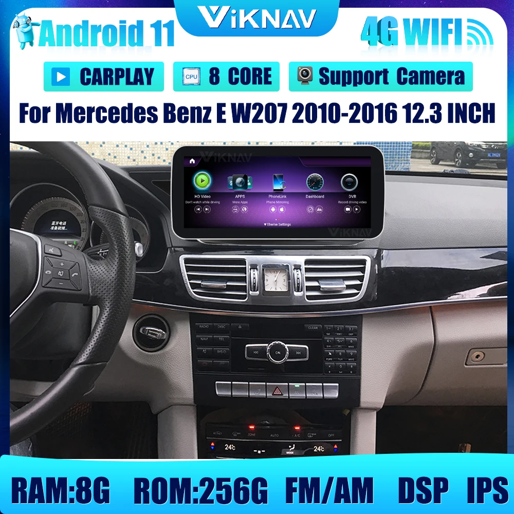 Автомобильная магнитола с экраном 12 3 дюйма Android 11 для Mercedes benz E Class W212 2009 2015 GPS