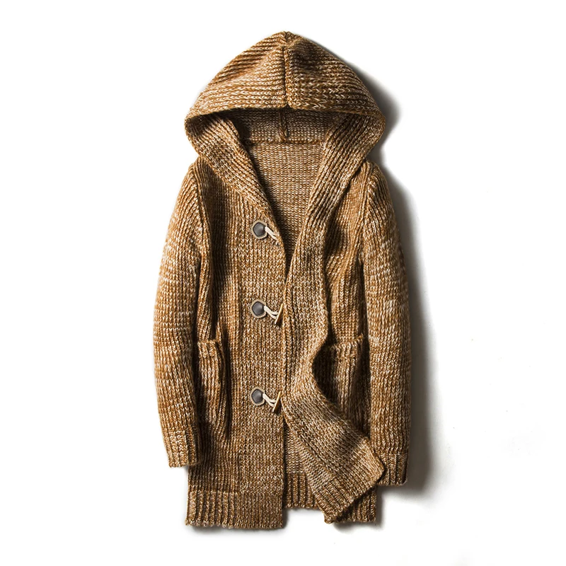 

Men Winter Cardigans Sweatercoats Hooded Casual long Cardigans New Male Thicker Warm Sweaters Good Quality Men Long Sweatercoats