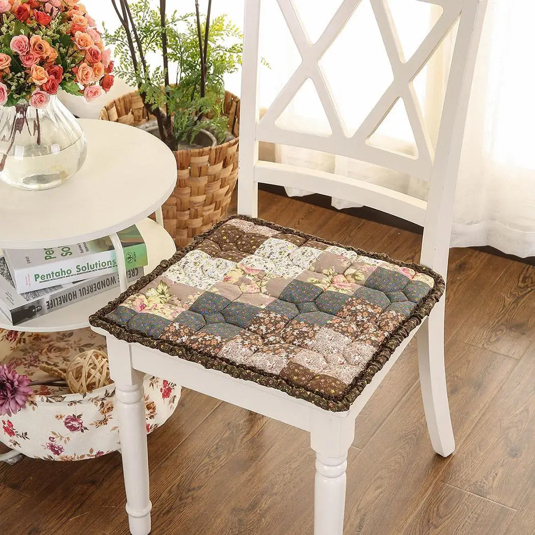 Прочный нескользящий мягкий принт квадратной формы домашний тонкий стул