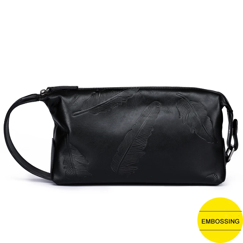 Сумка Wmnuo мужская из натуральной кожи клатч с листьями модная дизайнерская