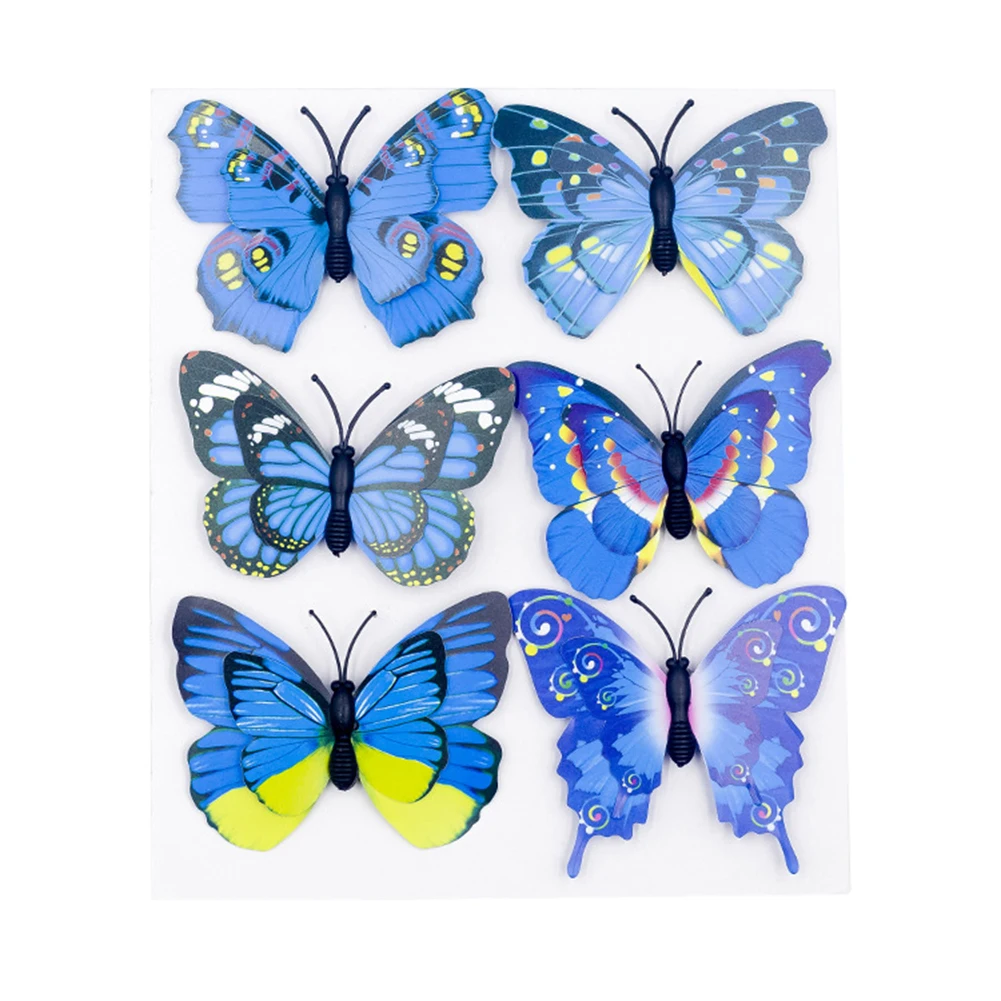 6 шт. 5 цветов ПВХ разворачивающееся моделирование Красочные бабочки орнамент