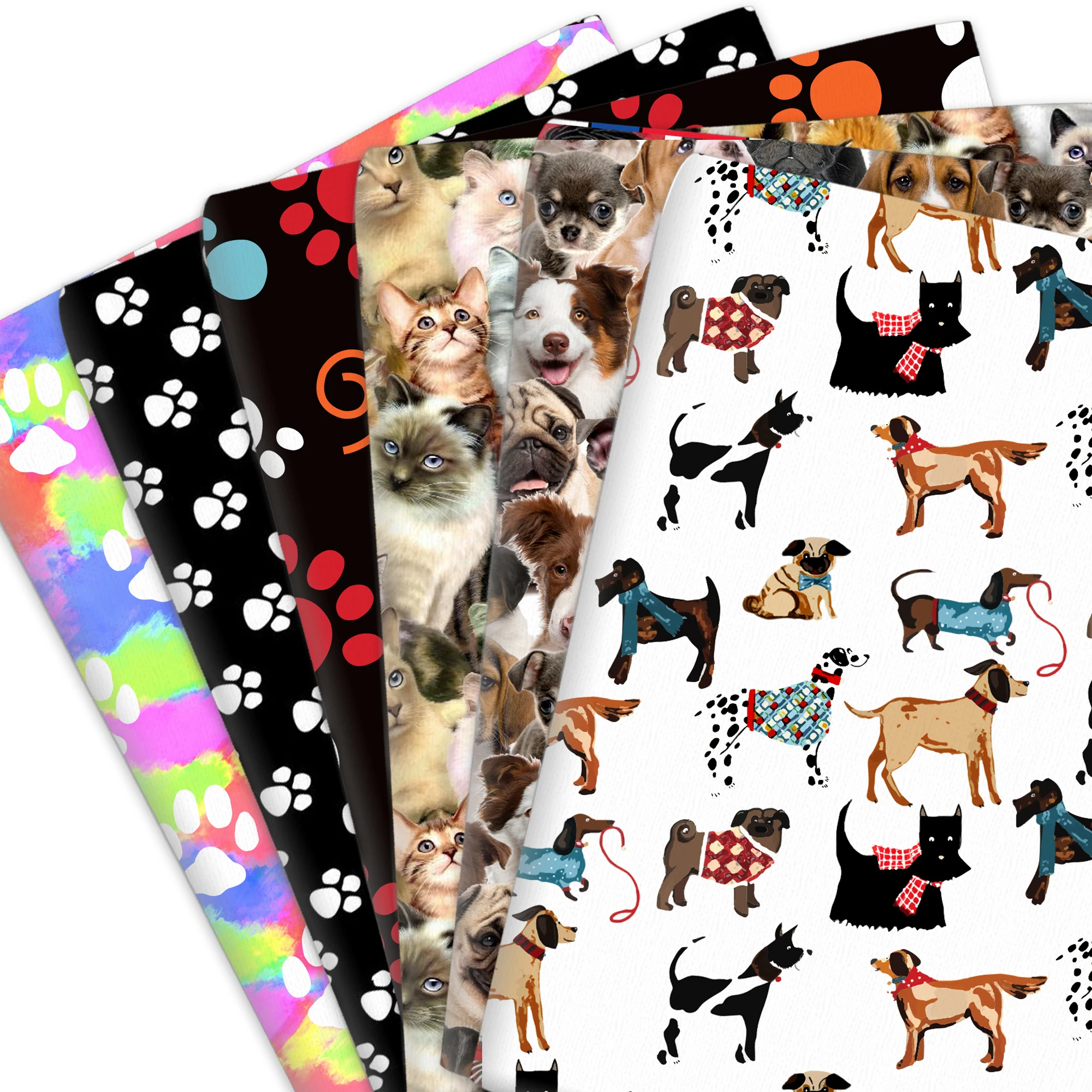 Ткань из 100% хлопка в стиле пэчворк с изображением собак и кошек детский домашний